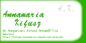 annamaria kifusz business card